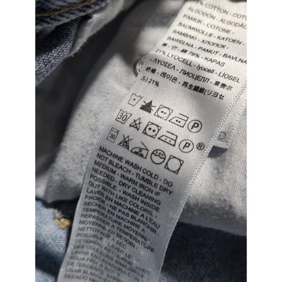 Levi's (Size 25) Denim Ribcage Shorts Medium Wash Cutoff Buttonfly High Waist - Picture 9 of 13